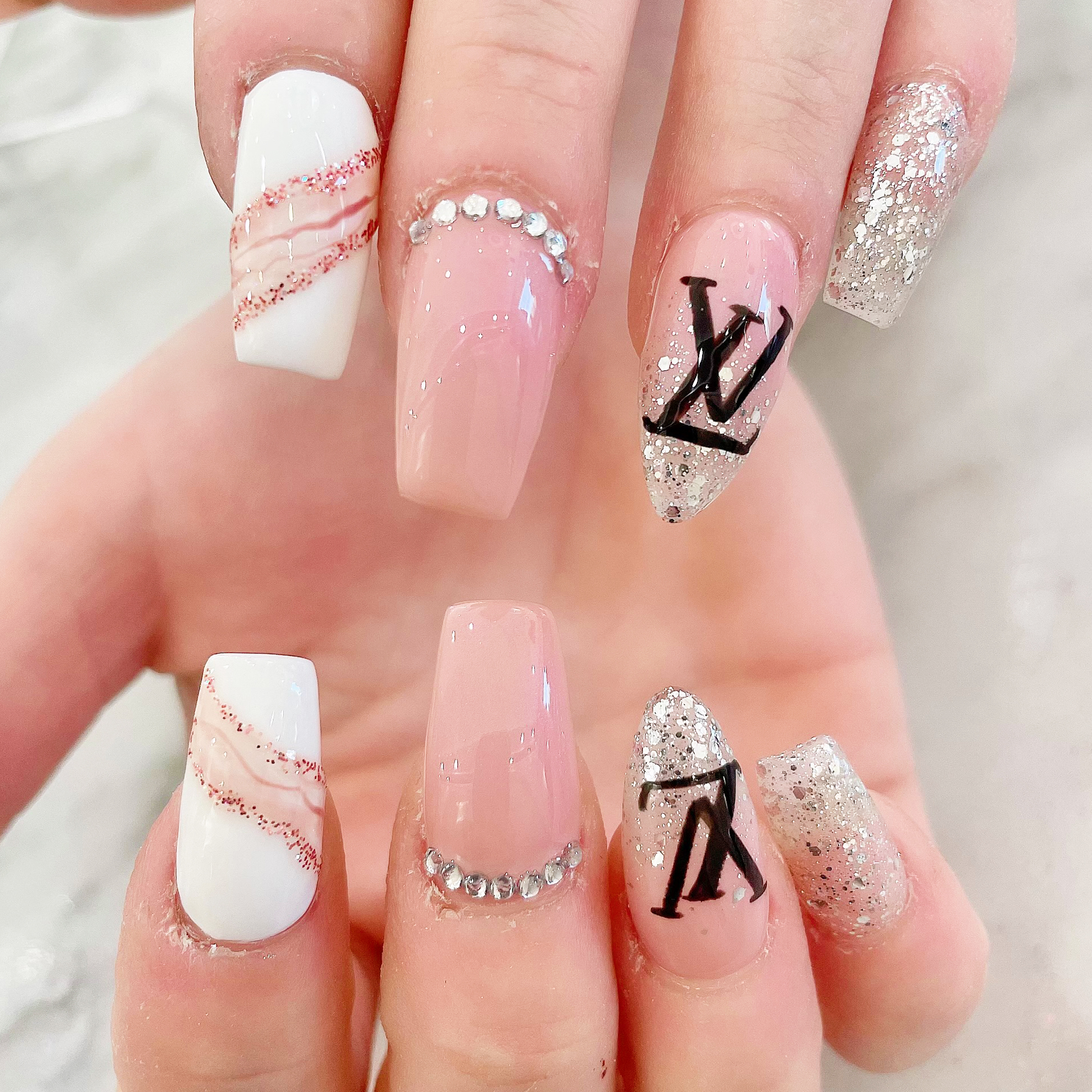 Louis Vuitton nails  Bling nails, Hot nail designs, Beautiful nail designs